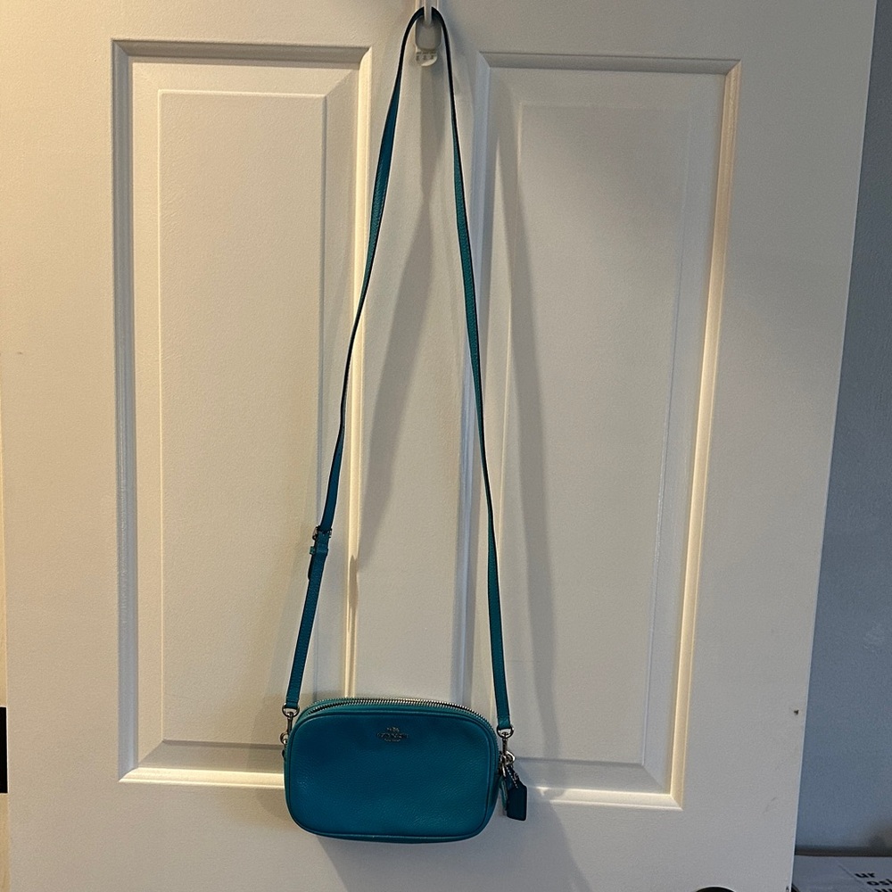 Coach Teal Pebbled Leather Crossbody